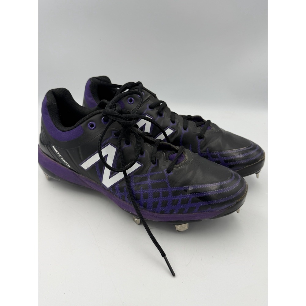 New Balance 4040v5 Men's 9 Black Purple Metal Baseball Cleats P4040BP5